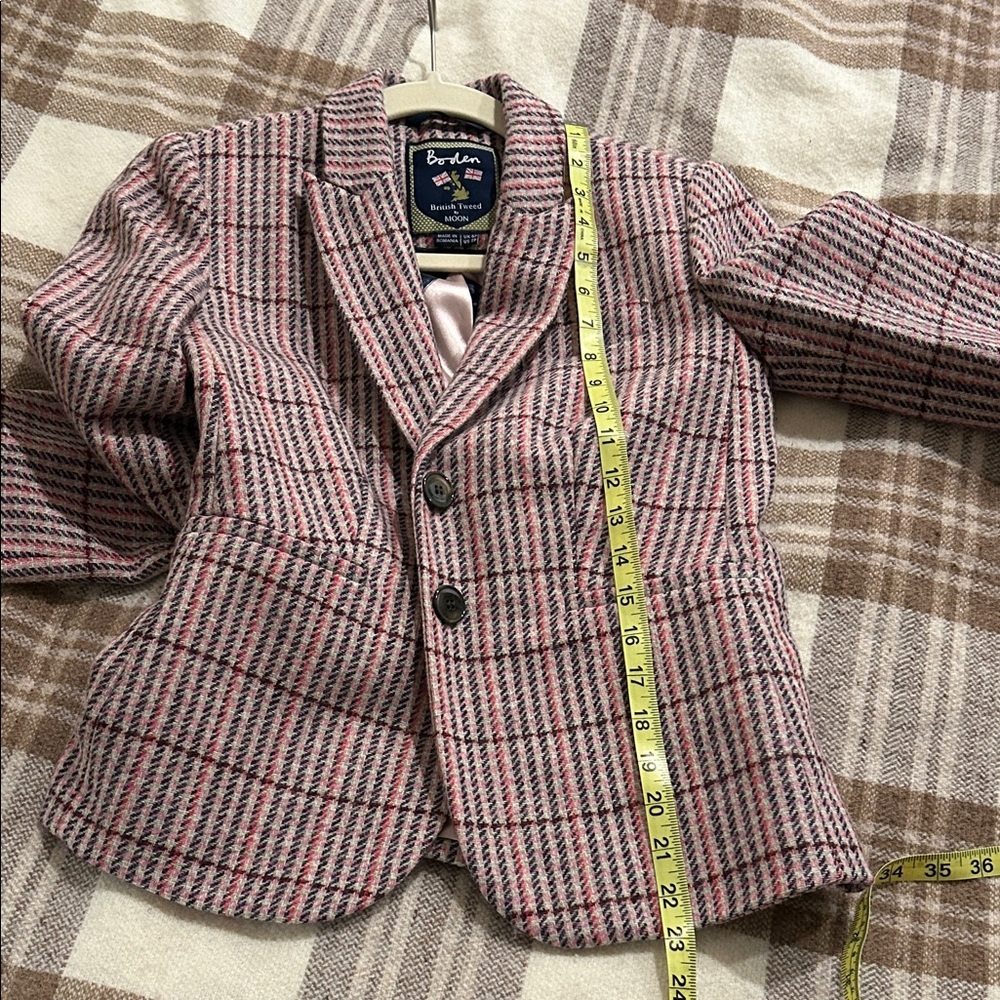Boden Wool Pink and Navy Plaid Blazer US 2P (UK6P) - Picture 8 of 8